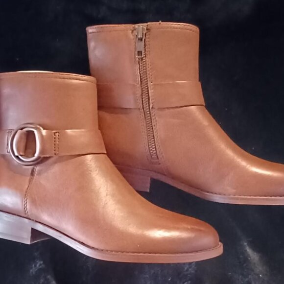 NIB Frye & Co Brown Adelaide  Buckle Detail Ankle Boot - Picture 1 of 7